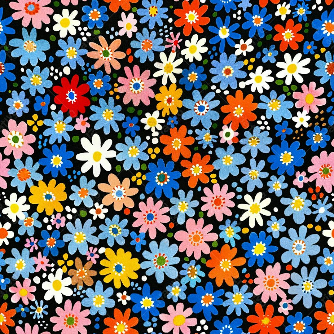 Textura Flores Coloridas para Fundo