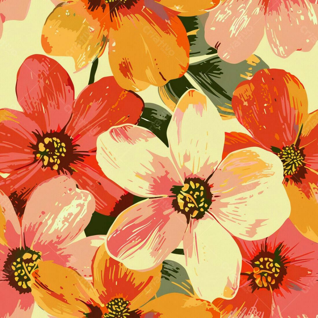 Textura floral tons quentes para papel de parede