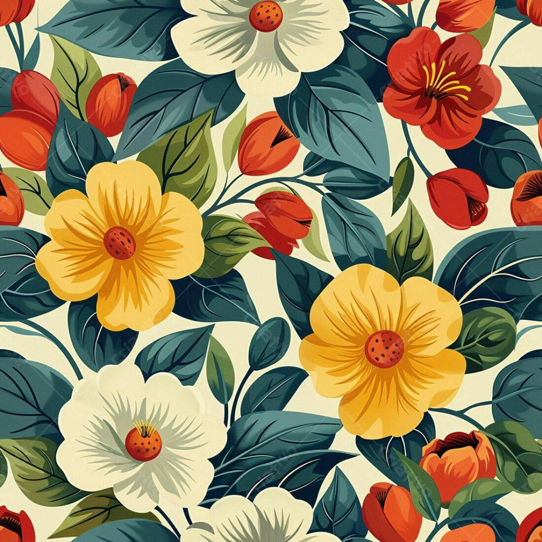 Textura floral vintage para papel de parede