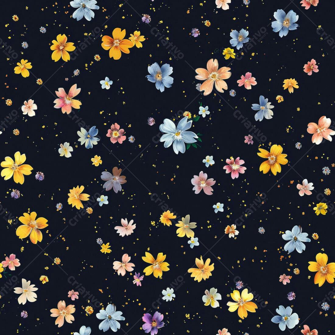 Textura floral colorida para papel de parede