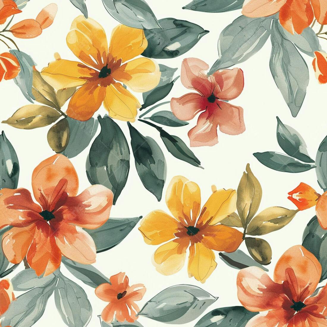 Textura floral aquarela para papel de parede