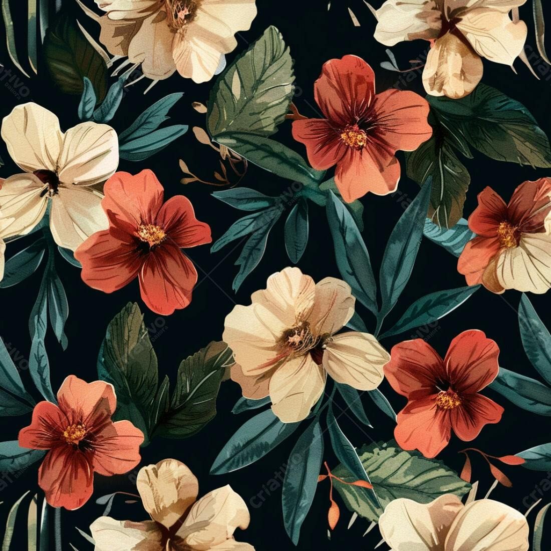 Textura floral tropical para fundo