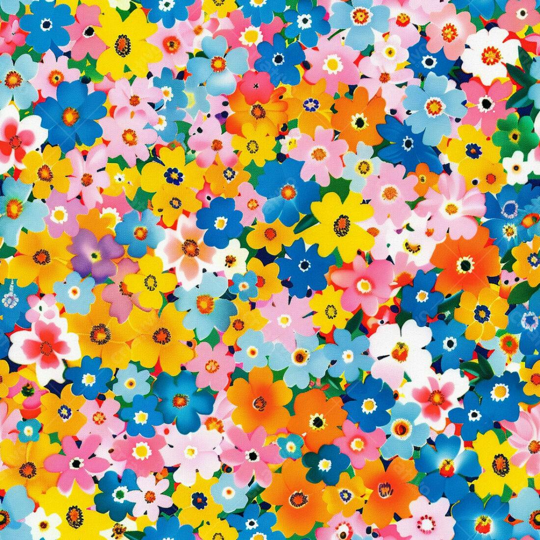 Textura Flores Coloridas para Fundo