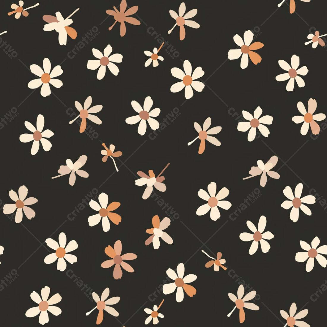 Textura Floral Bege e Marrom para Fundo