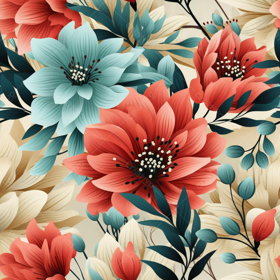 Textura floral tons terrosos para papel de parede