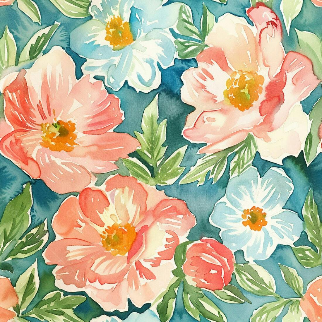 Textura floral aquarela para papel de parede