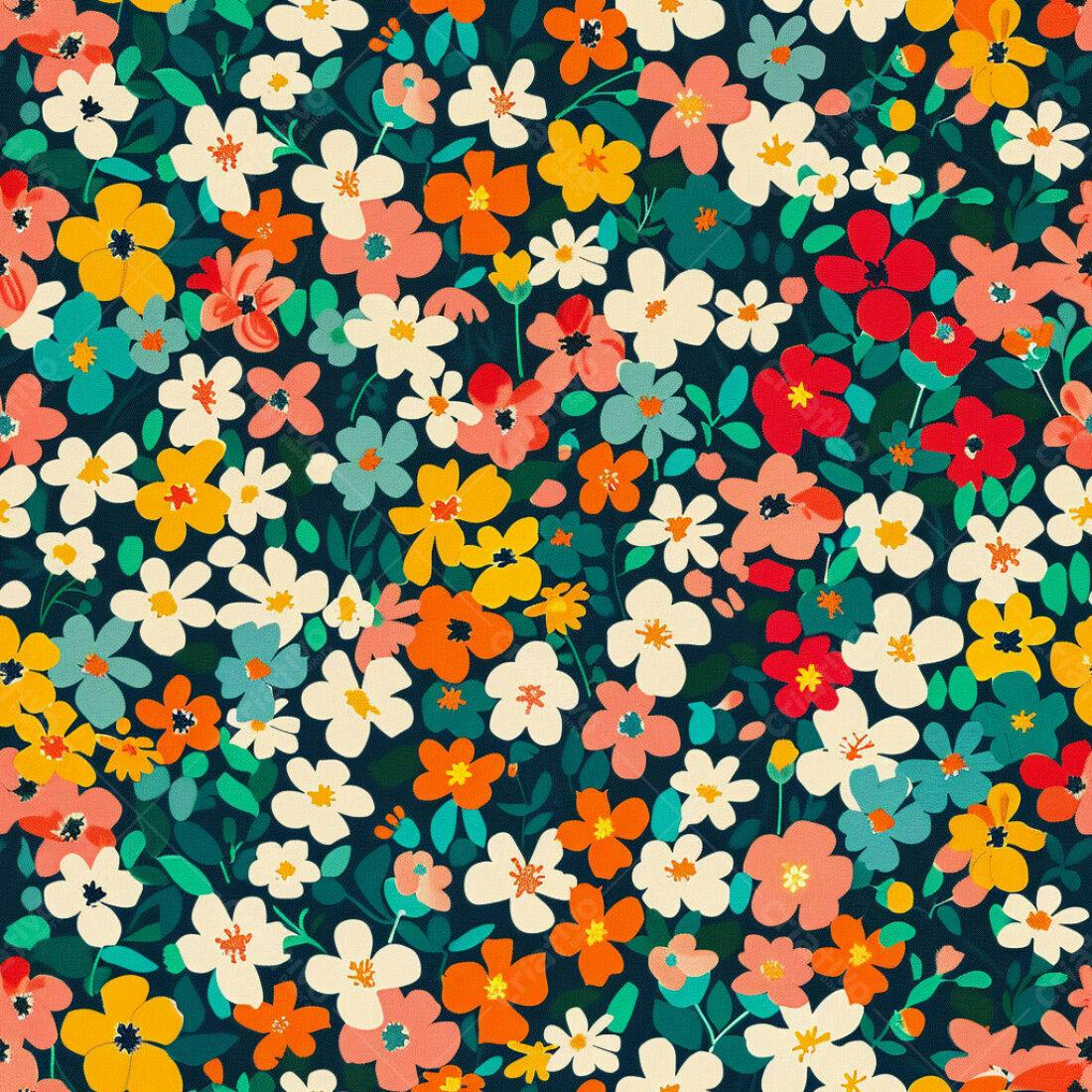 Textura Floral Colorida para Fundo