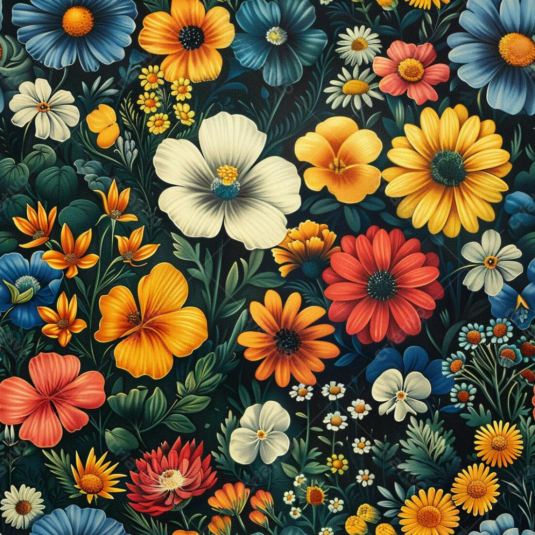 Textura floral colorida para papel de parede