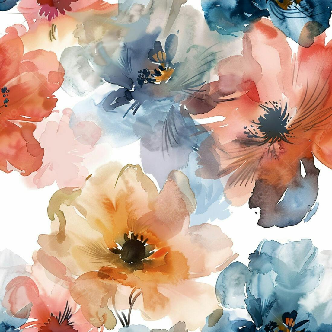 Textura floral aquarela para papel de parede