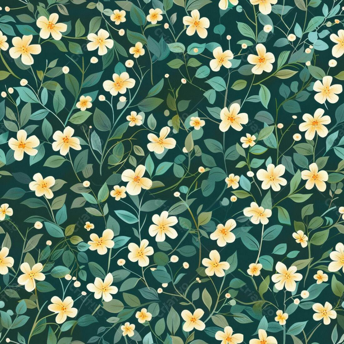 Textura floral amarelo claro para fundo