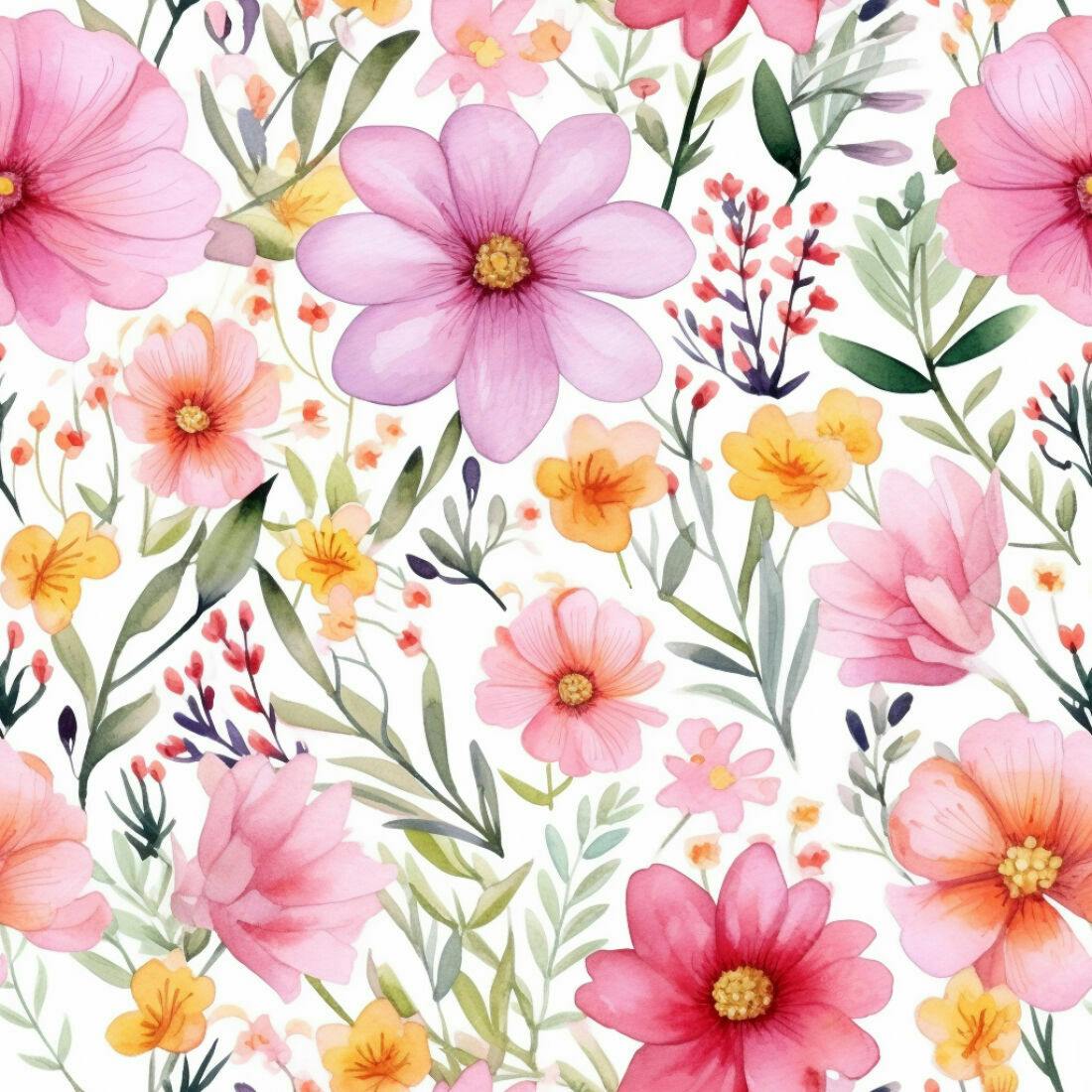 Textura floral aquarela romântica para papel de parede