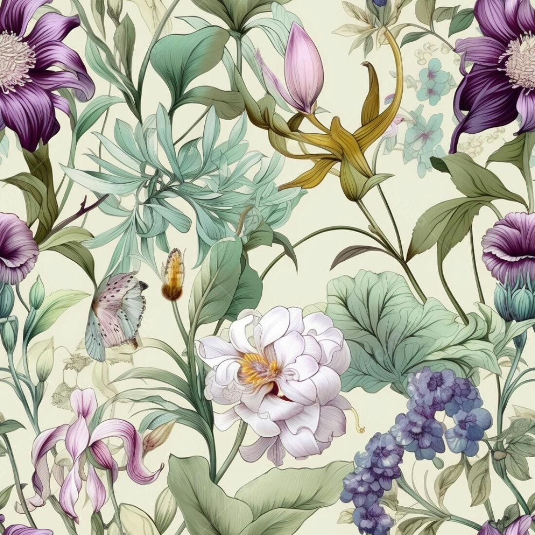 Textura floral romântica para papel de parede