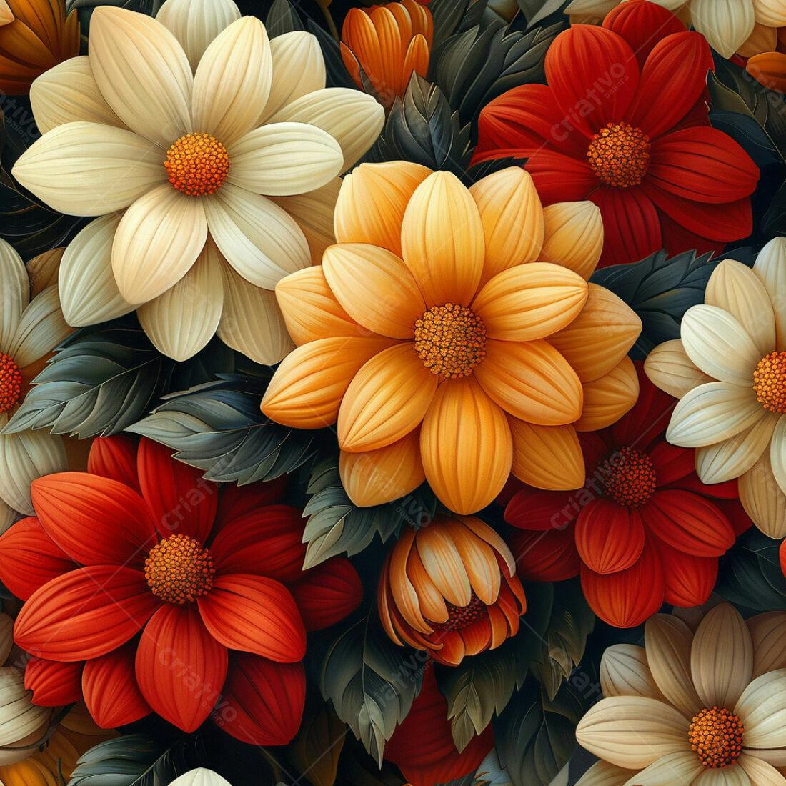 Textura floral tons quentes para fundo