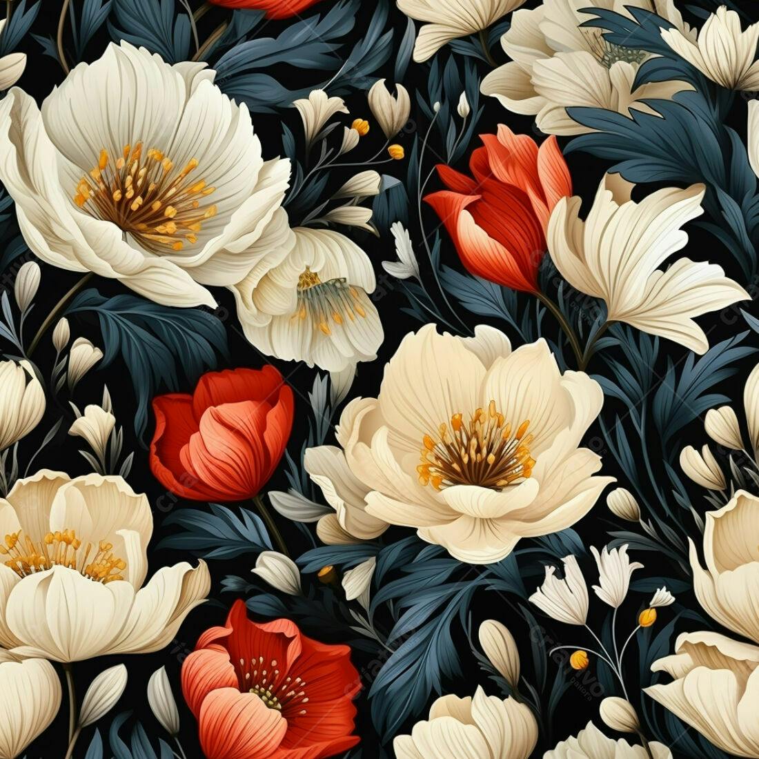 Textura floral romântica para papel de parede