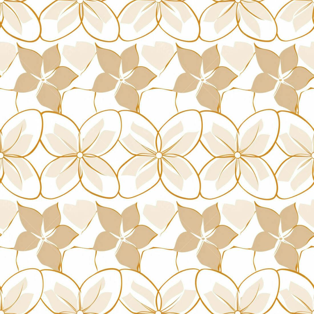 Textura Floral Bege e Dourado para Papel de Parede