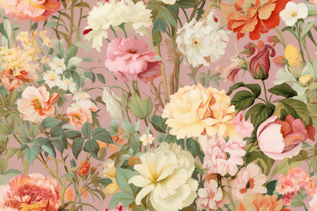 Textura floral romântica para papel de parede