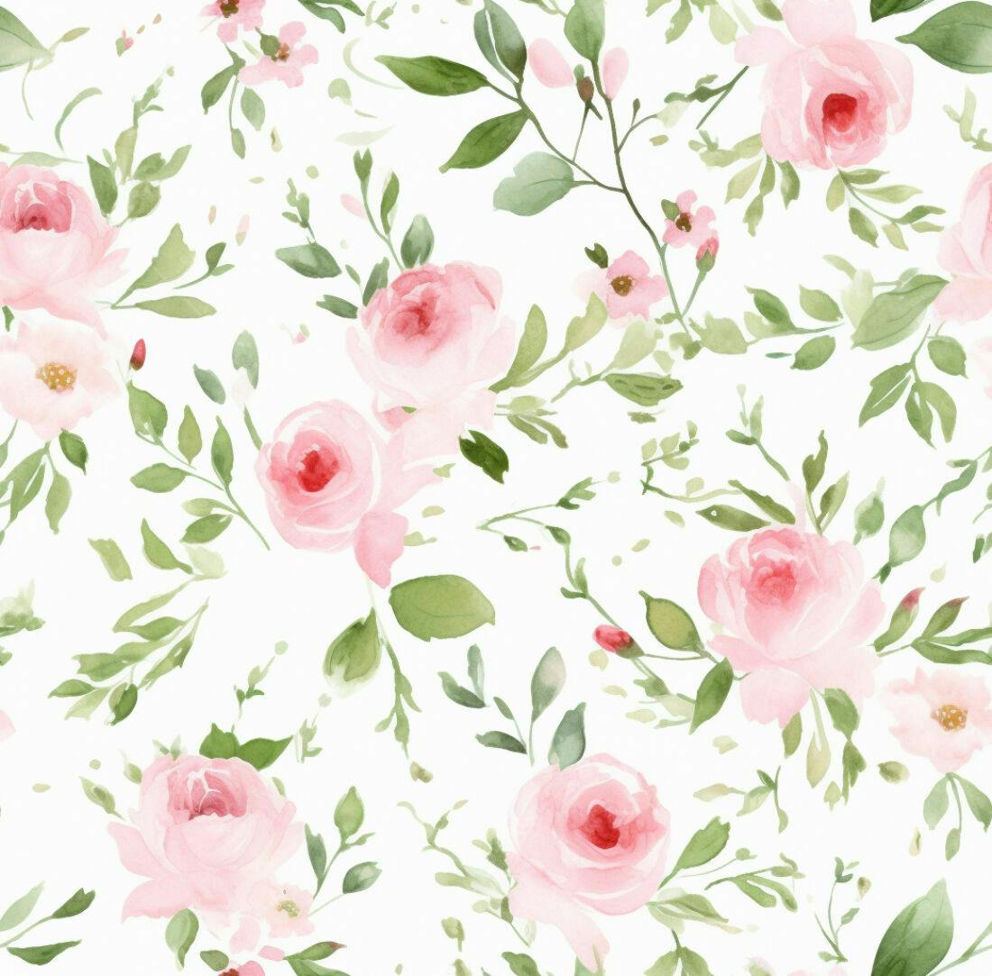 Textura floral rosa e verde para papel de parede