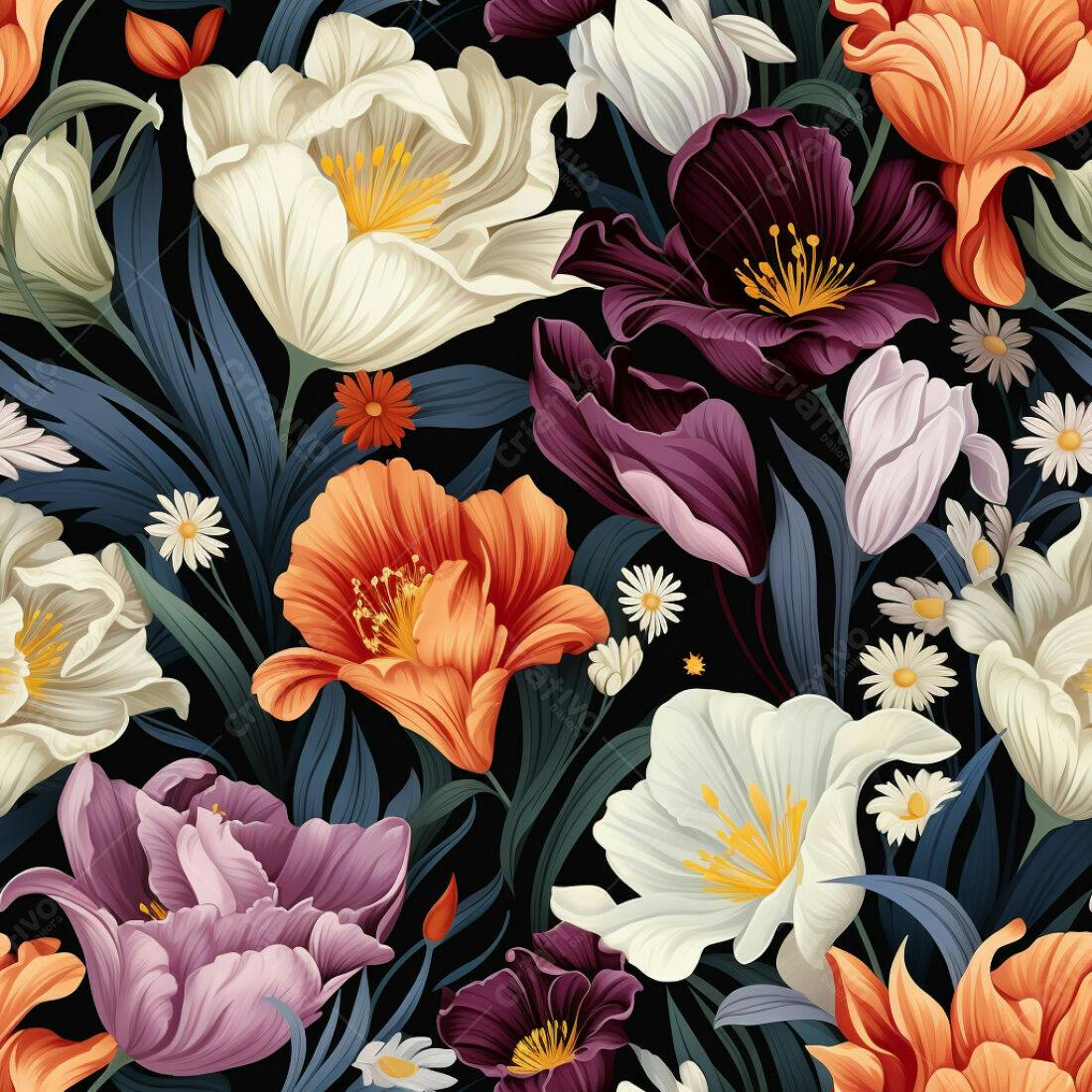 Textura floral romântica para papel de parede