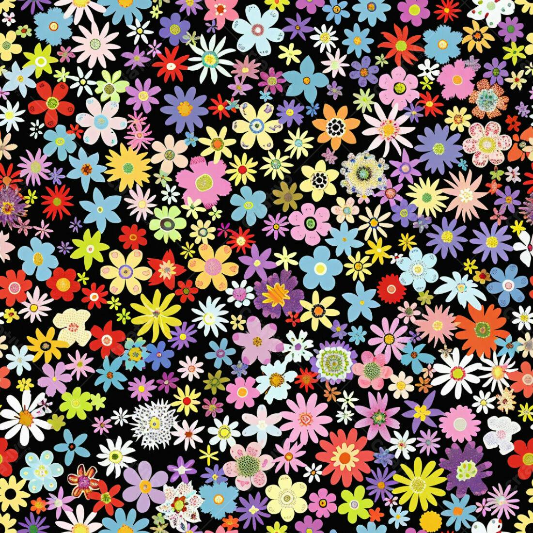 Textura Flores Coloridas para Fundo