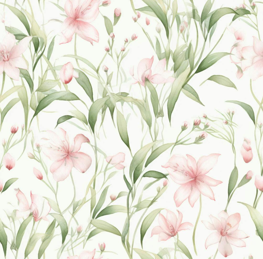 Textura Floral Rosa Pastel para Papel de Parede