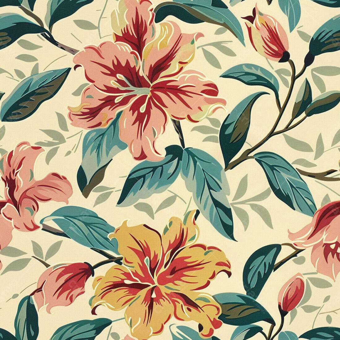 Textura floral vintage para papel de parede
