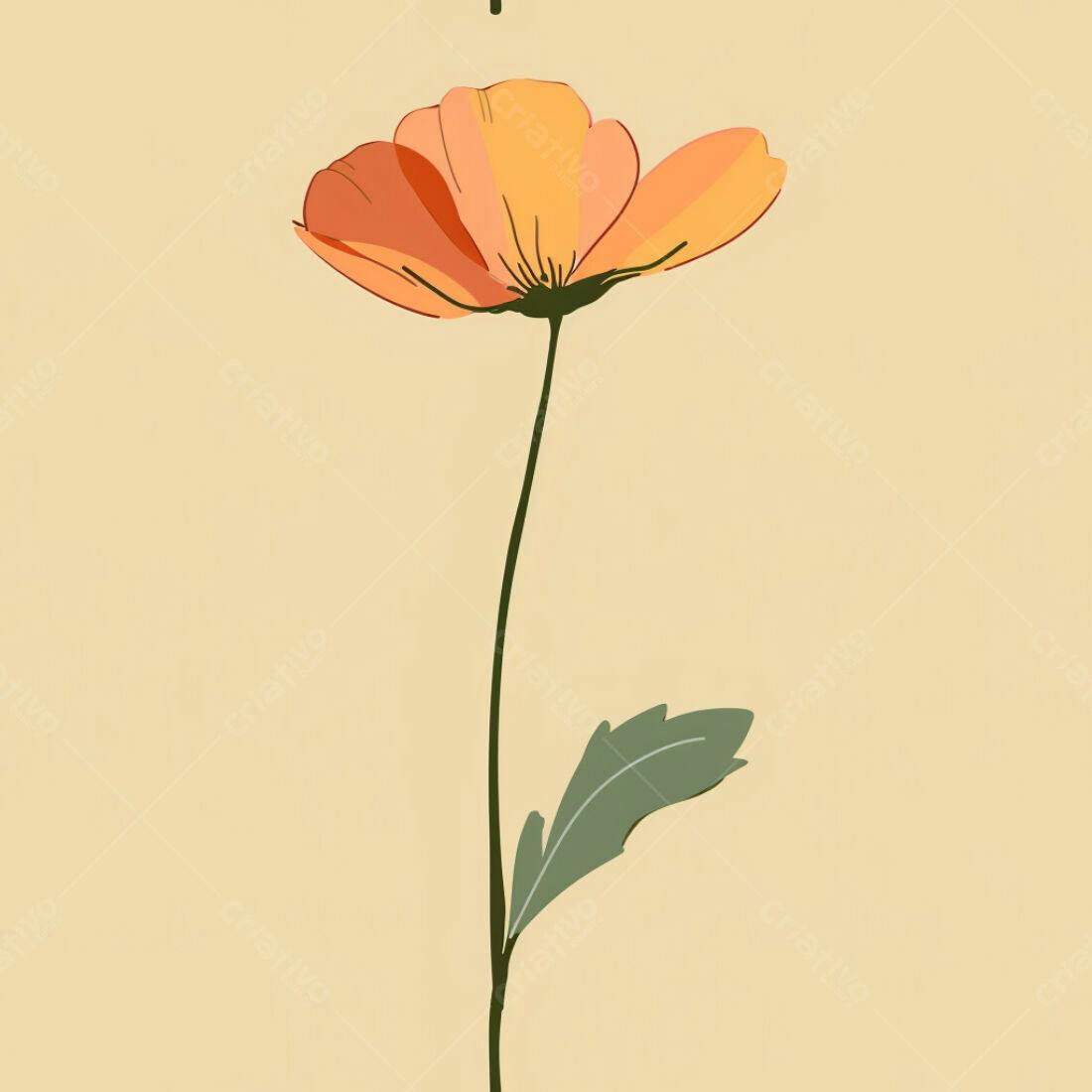 Textura Floral Abstrato Laranja para Fundo