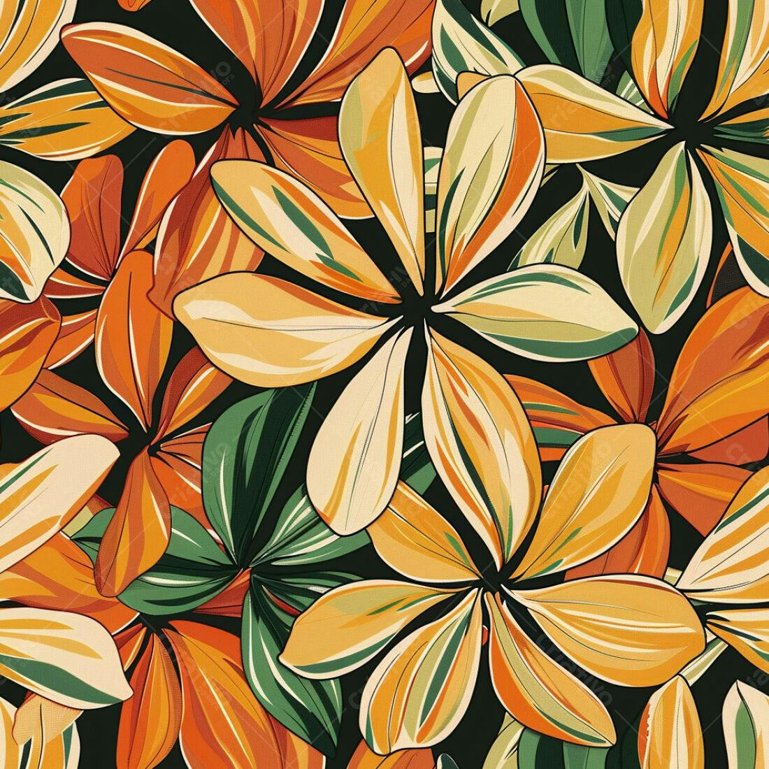 Textura floral tropical laranja para fundo