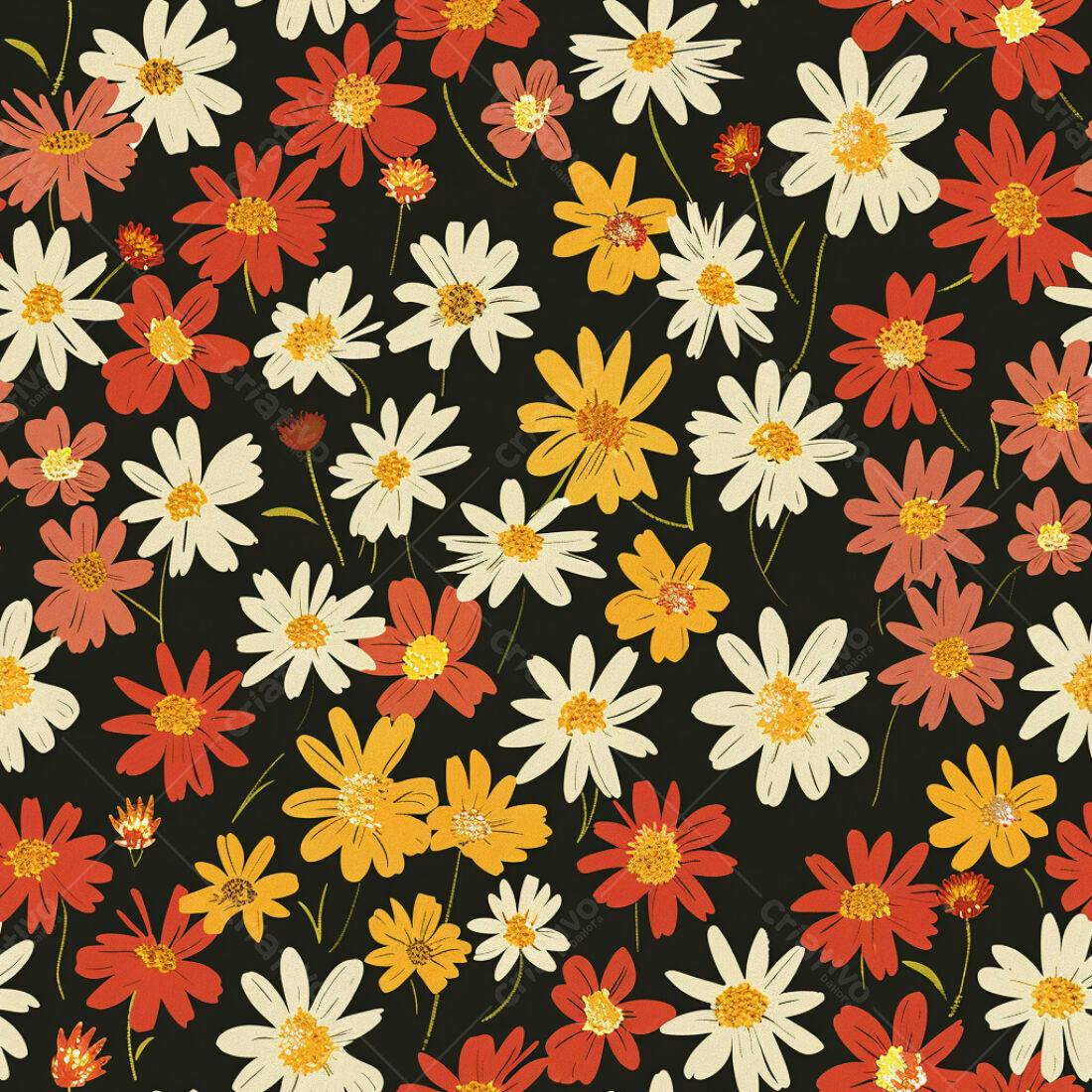 Textura floral margaridas para fundo