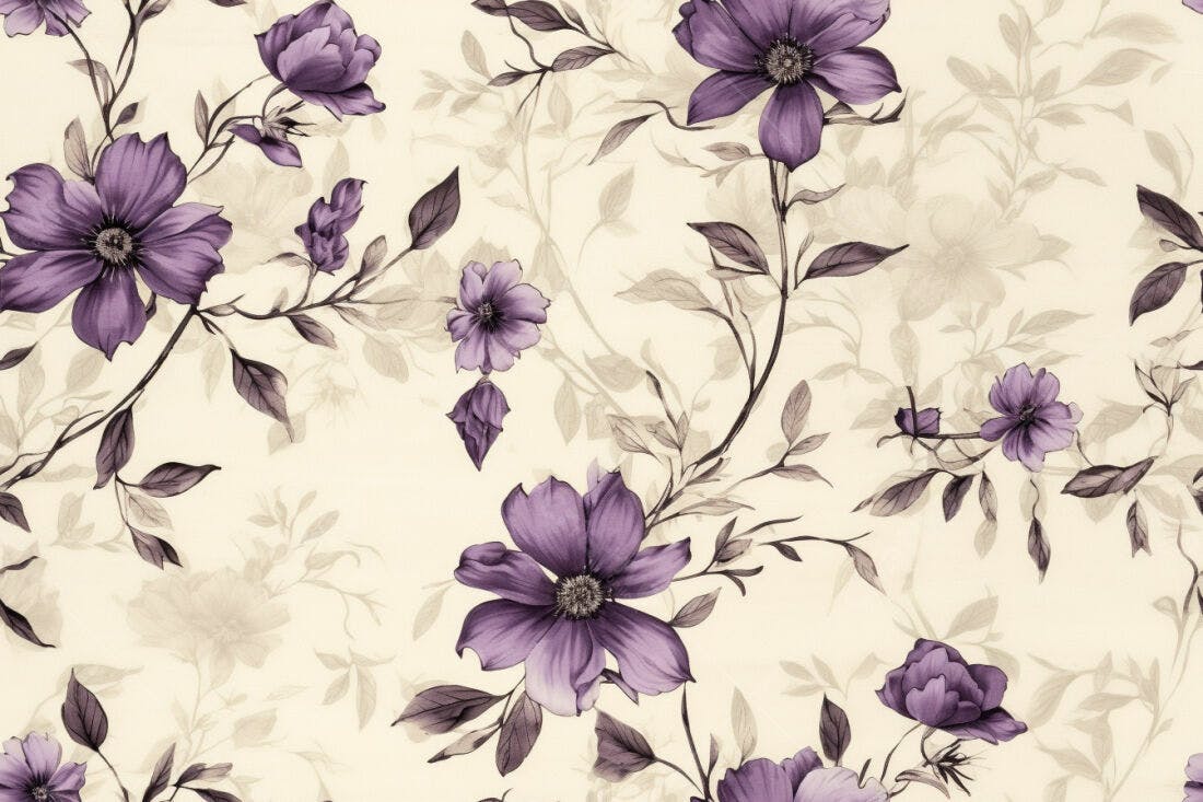 Textura floral romântica lilás para papel de parede
