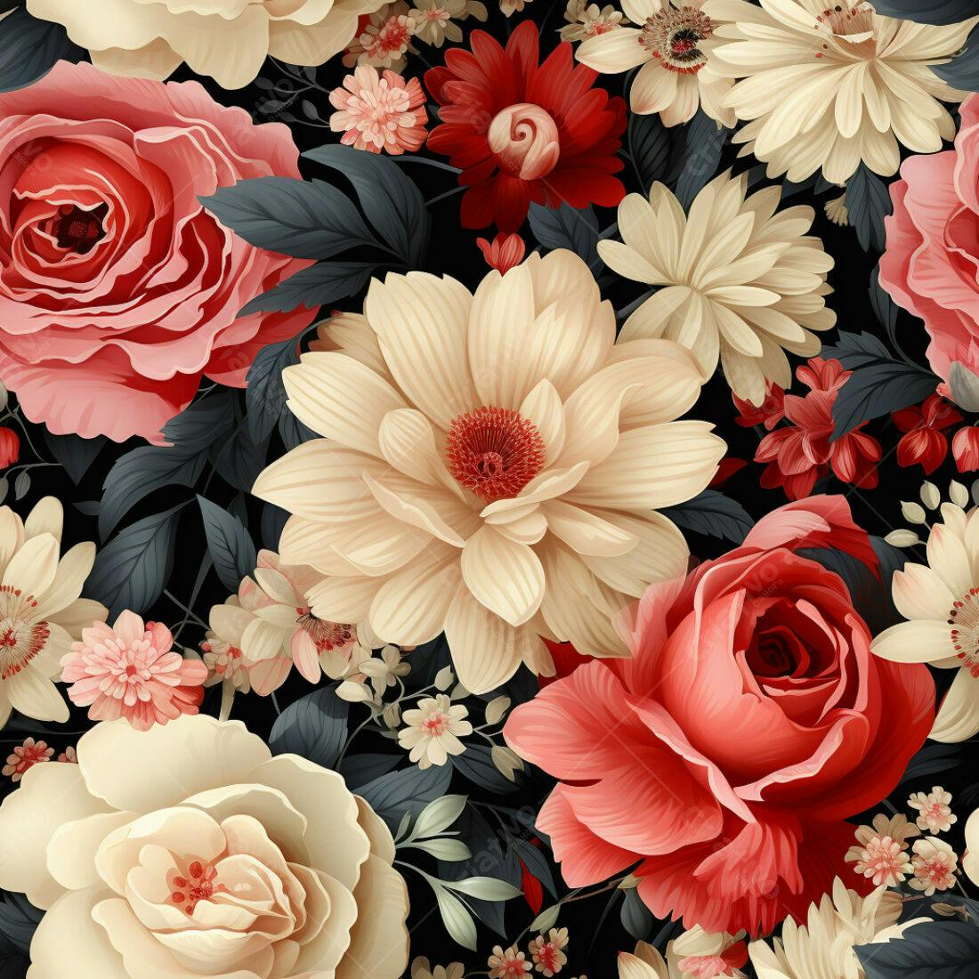 Textura Floral Romântica para Papel de Parede