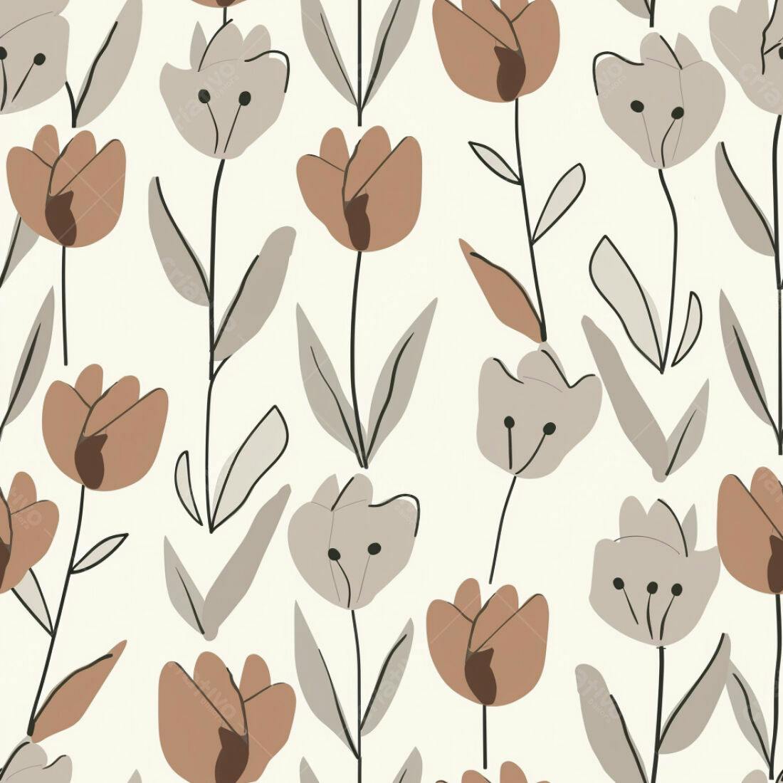 Textura floral minimalista bege e marrom para fundo