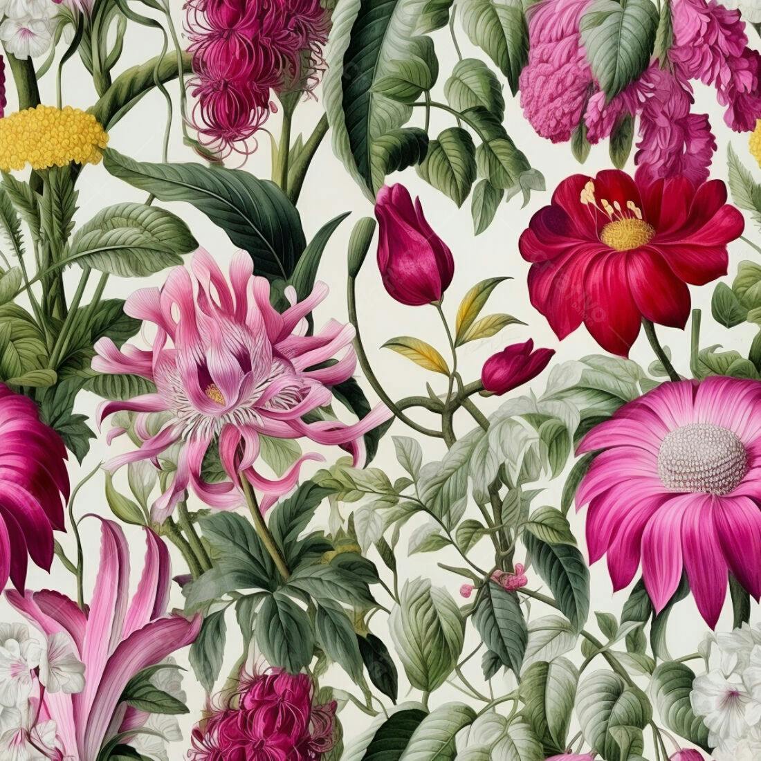 Textura Floral Romântica para Papel de Parede