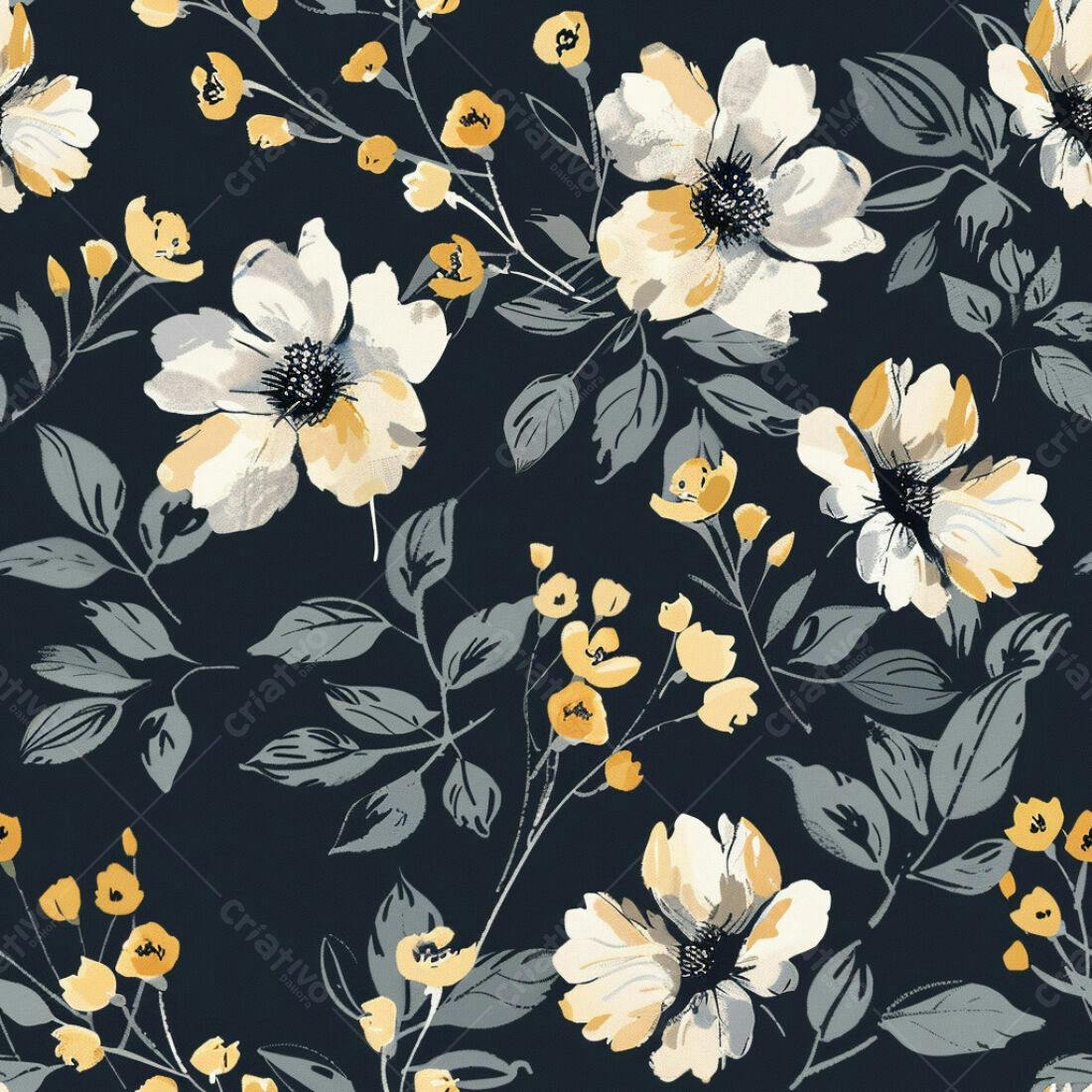 Textura floral fundo escuro para papel de parede
