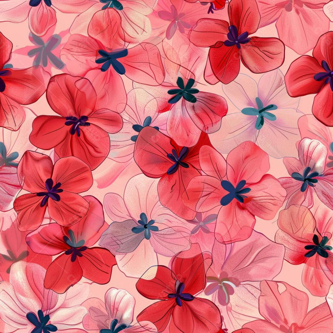 Textura floral rosa e vermelha para papel de parede