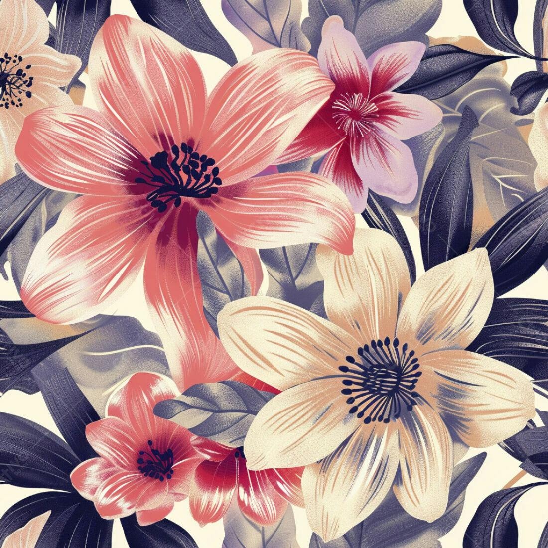 Textura floral romântica para papel de parede