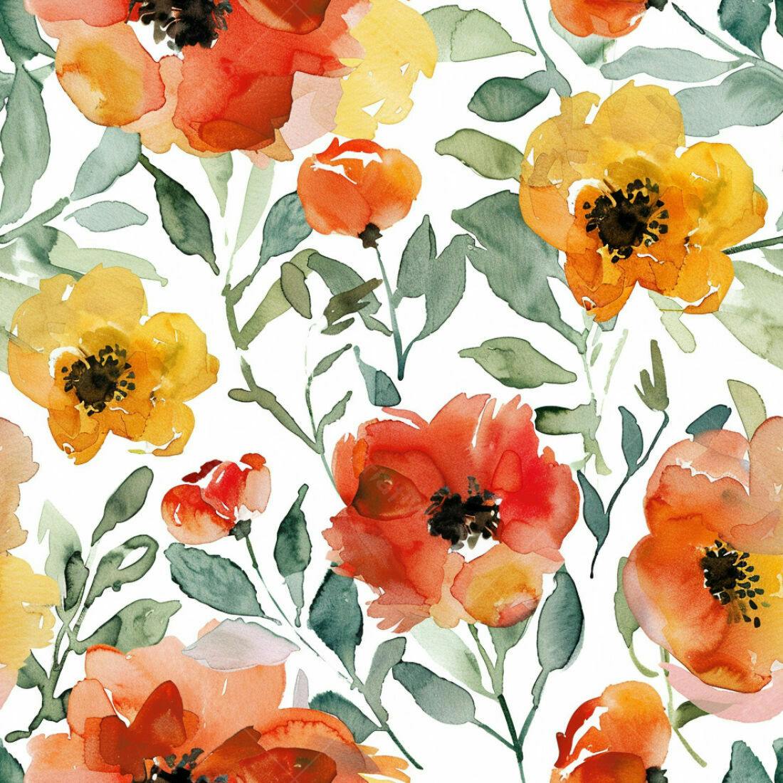 Textura floral aquarela para papel de parede