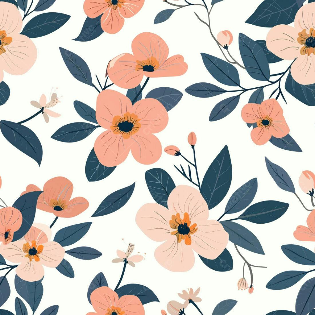 Textura floral romântica para papel de parede
