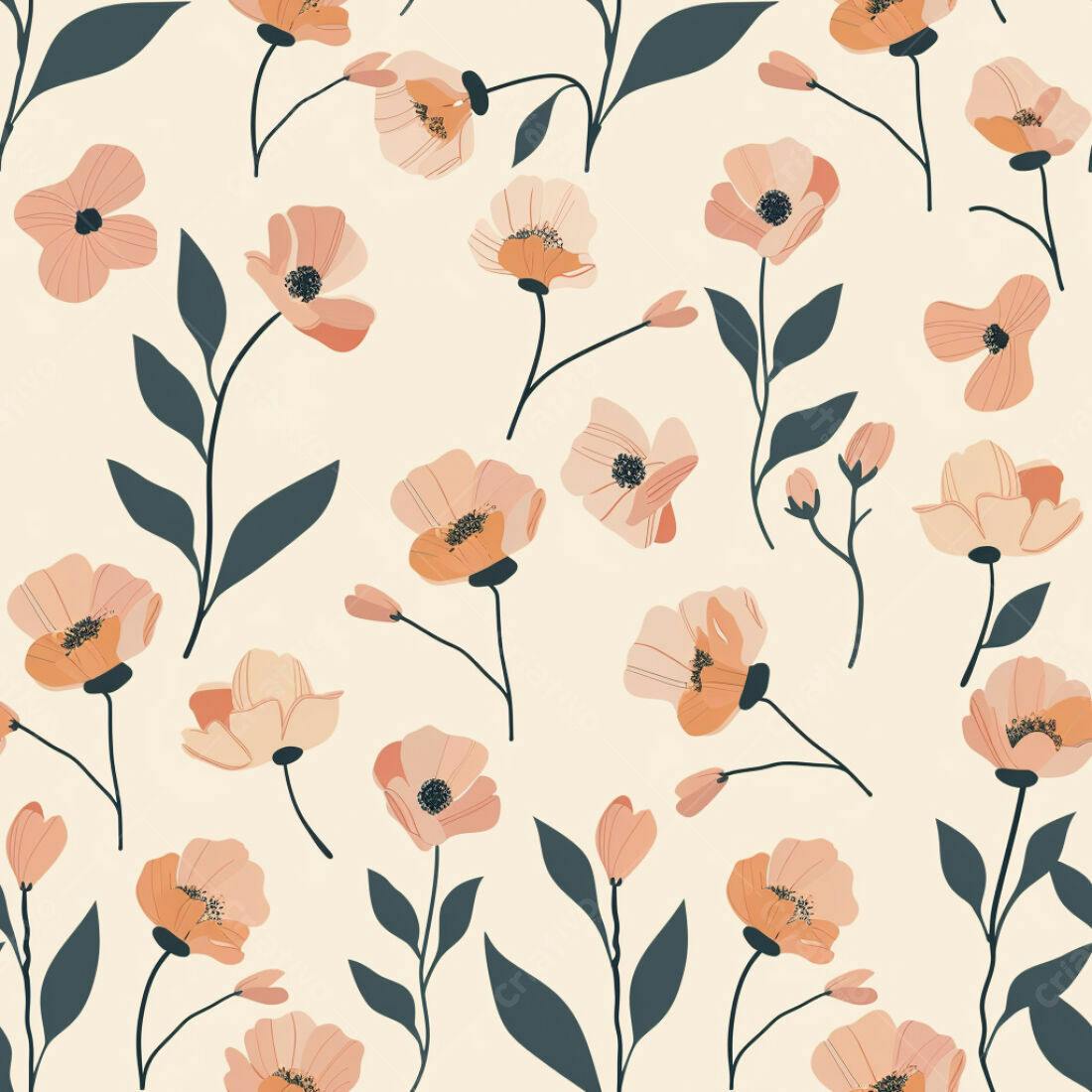 Textura floral pêssego para papel de parede