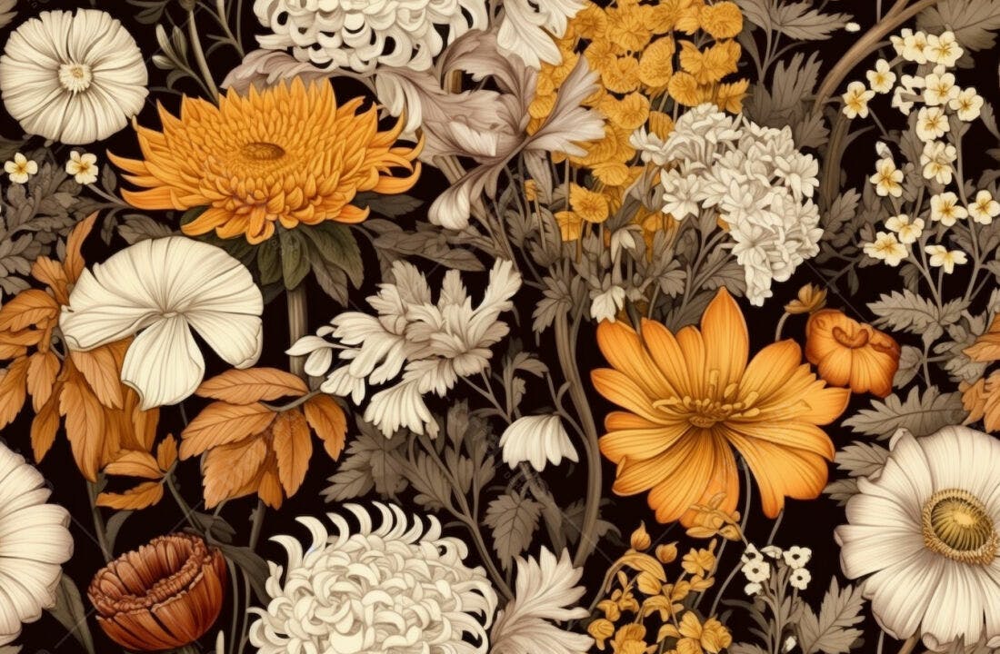 Textura floral outono para papel de parede