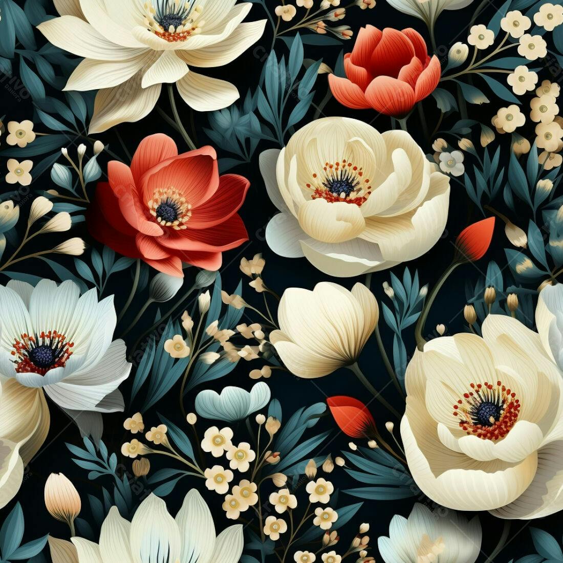 Textura floral romântica para papel de parede
