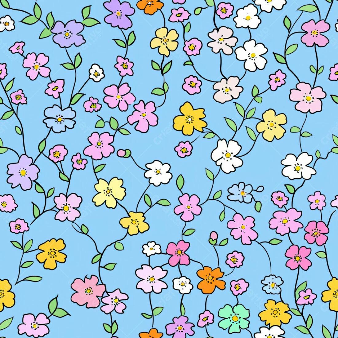 Textura floral colorida para fundo