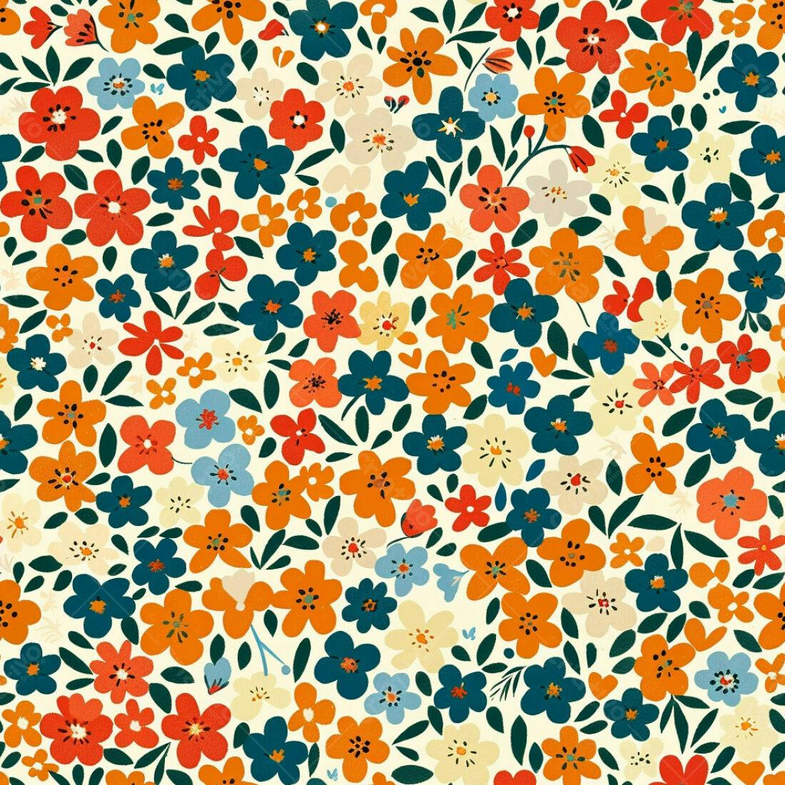 Textura floral colorida para papel de parede