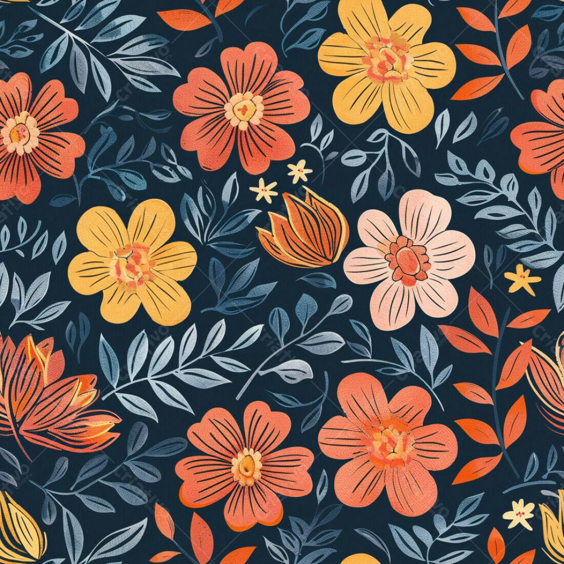 Textura floral vintage para papel de parede