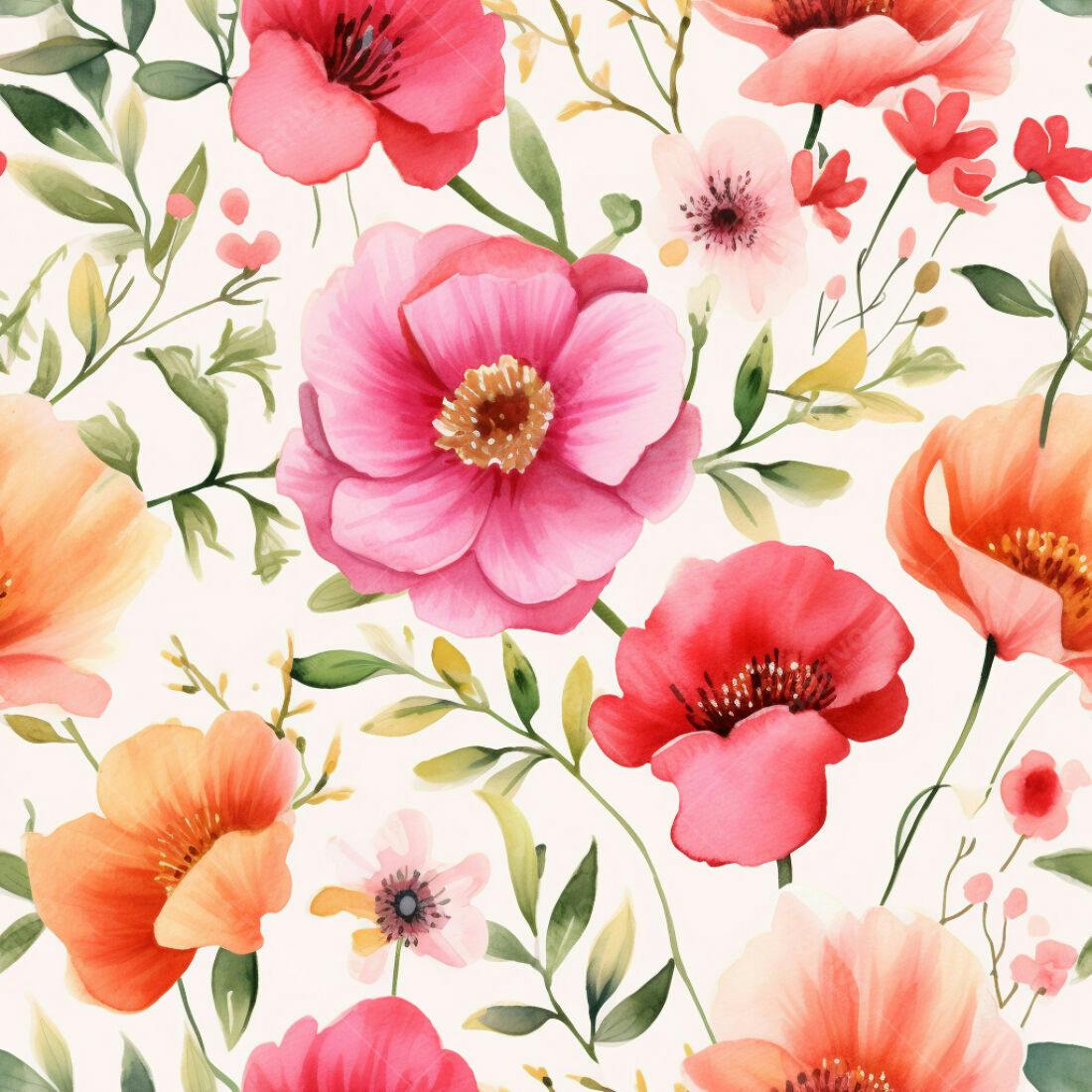 Textura floral aquarela para fundo romântico