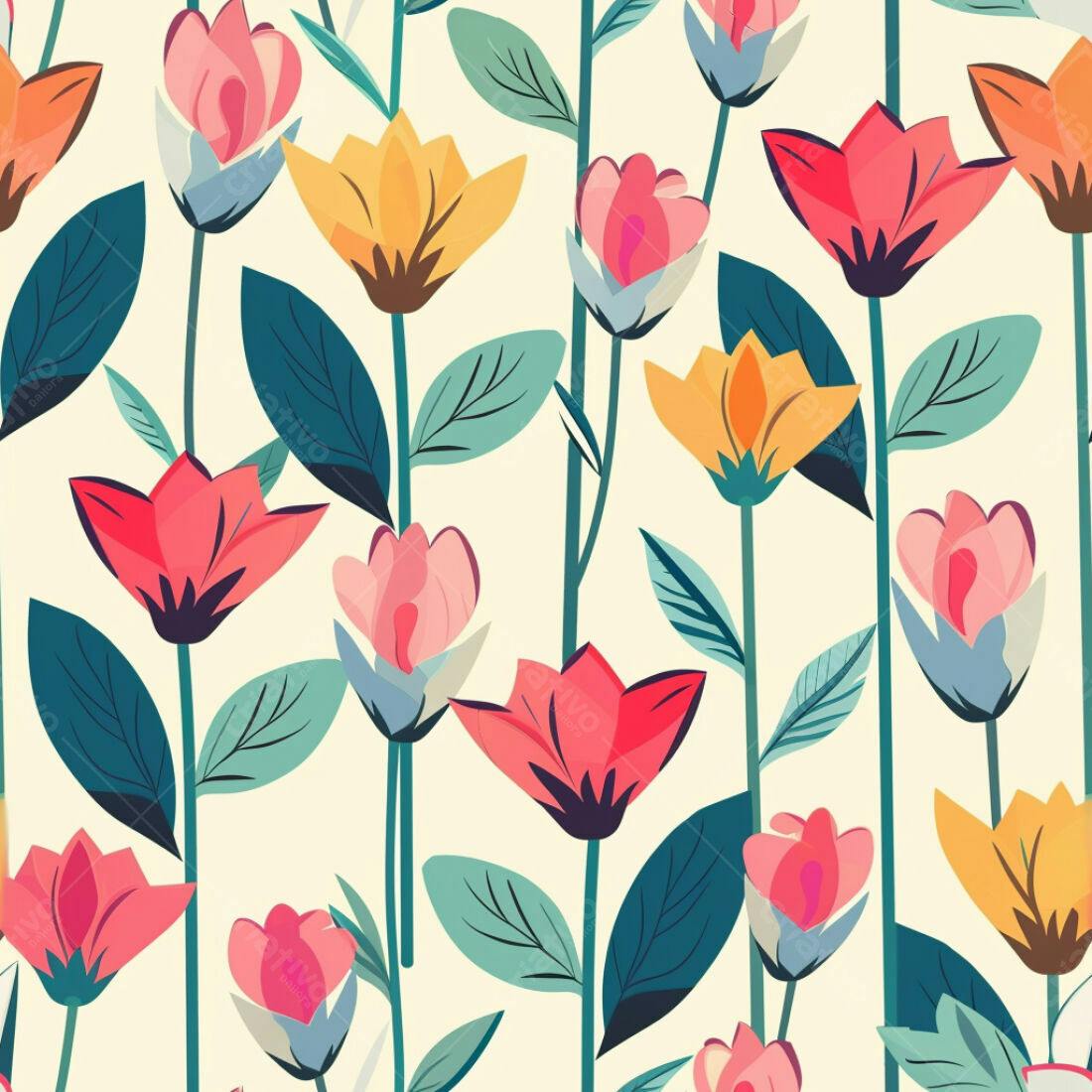 Textura floral colorida para fundo