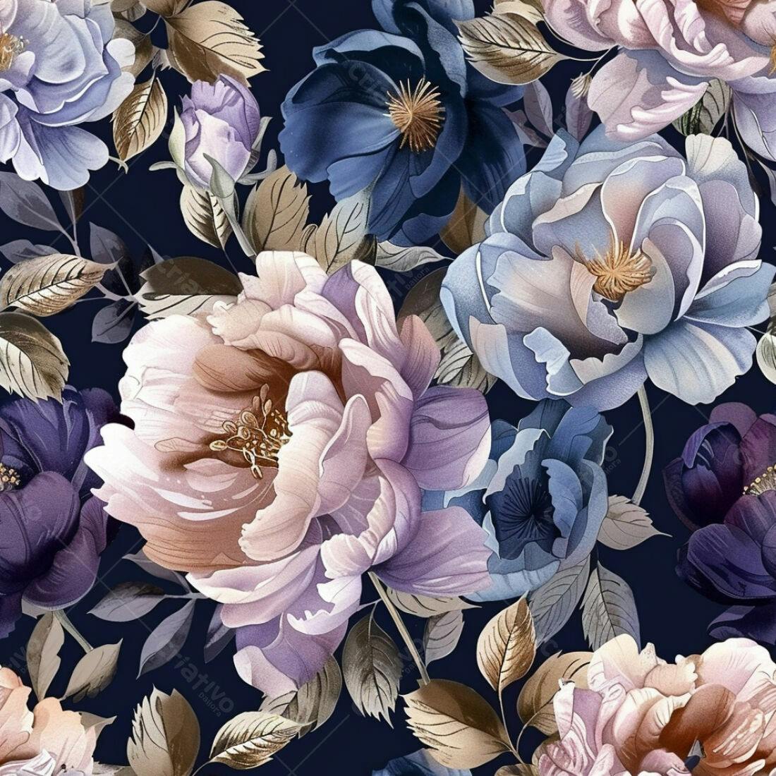 Textura floral romântica tons pastéis para papel de parede