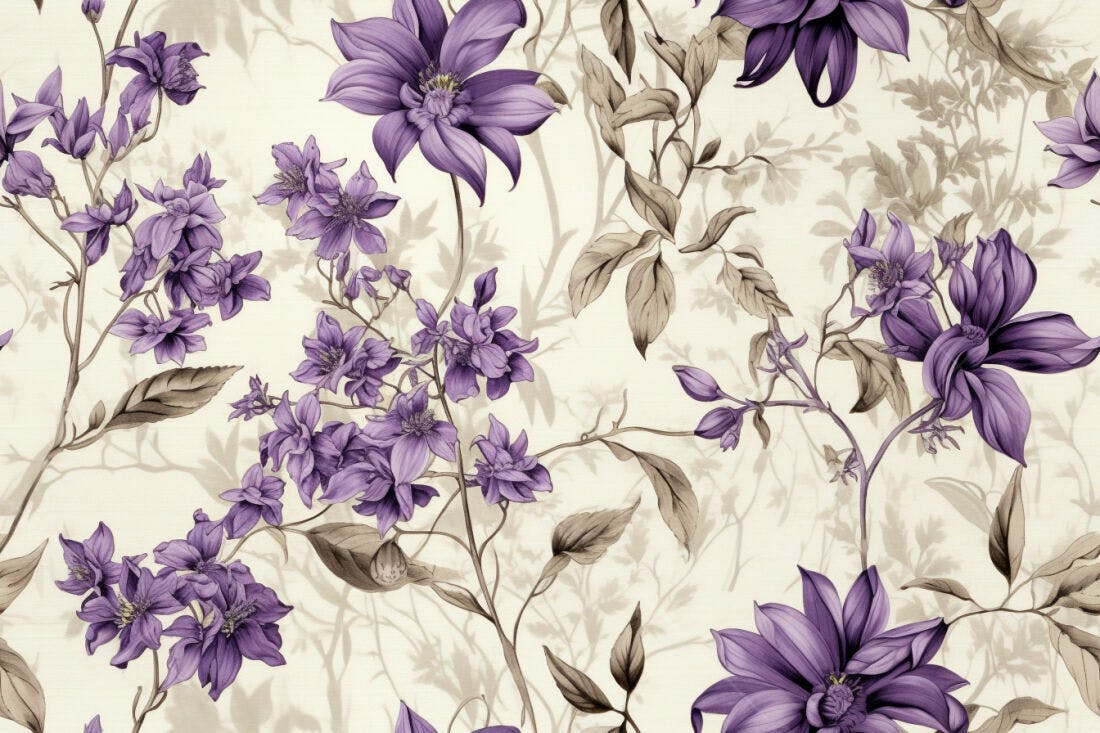 Textura floral lilás para papel de parede