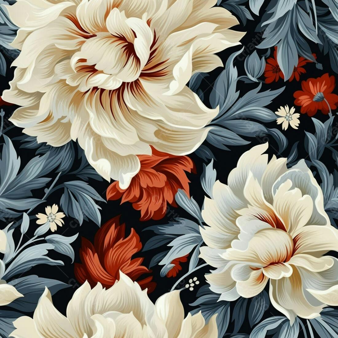Textura floral romântica para papel de parede