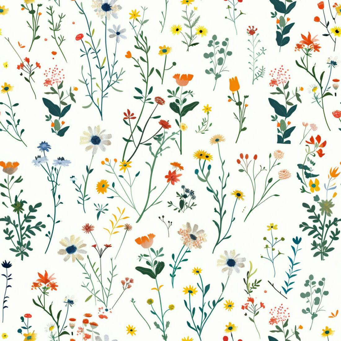 Textura Floral Primavera para Papel de Parede
