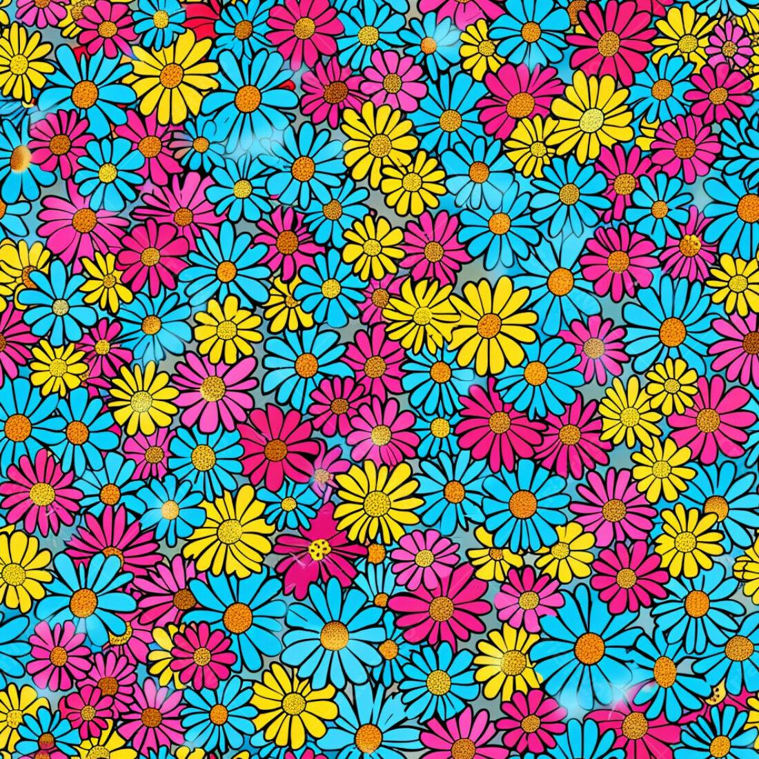 Textura Flores Coloridas para Fundo